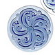 Glasstein 5er-Wirbel, rund, 35mm, blau - Schmuckstein, Einbleistein