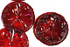 Bl�te-5-Blatt, rund, 40mm, rot - Schmuckstein, Einbleistein - 1/2 Preis!