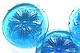 Glasstein Bl�te-8-Blatt, rund, 37mm, aquablau - Schmuckstein