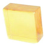 Glasdalle hellgelb gef�rbt, ca 9x9cm