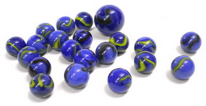 Netz mit Glasmurmeln DINO - 20 St�ck 16mm + 1 St. 25mm
