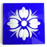 Friesecke Lilie aus blauem (kobaltblau) �berfangglas - ca 12 x12cm