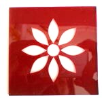 Friesecke Stern-Blume aus rotem Überfangglas - ca 6,8 x 6,8cm