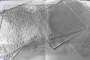 12-er Glaspaket Numerologie-II - Ornamentglass, farblos - je ca 12x12cm
