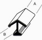 Messing-Laternenprofil mit Bleikern - 8mm x 4,5mm - flach, einseitig - 90� ab 2 m