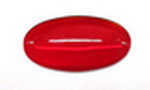 Glasmuggel oval, ca 36x19mm - rubinrot