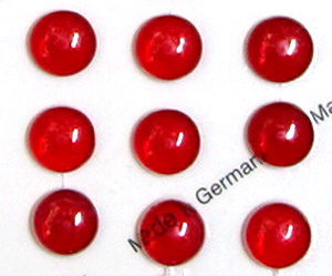 Glasstein - Muggel rund, rot, 12mm