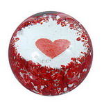 Glaskugel - Paperweight ROTES HERZ - ca 7cm