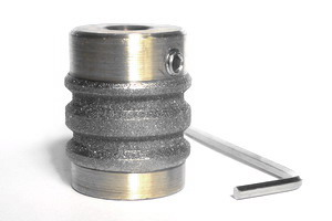 Rippelschleifkopf ( Doppelrippelkopf ), 25mm Standard, f�r 3/8-Achsen
