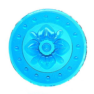Glasstein Rosette-70 rund, ca 70mm Durchmesser, ca 8mm H�he - kupferblau