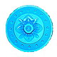 Glasstein Rosette-70 rund, ca 70mm Durchmesser, ca 8mm H�he - kupferblau