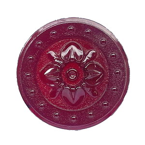 Glasstein Rosette-70 rund, ca 70mm Durchmesser, ca 8mm H�he - rubinrot