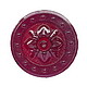Glasstein Rosette-70 rund, ca 70mm Durchmesser, ca 8mm H�he - rubinrot