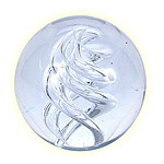 Glaskugel - Paperweight KLARE SPIRALE - mittel - ca 7cm